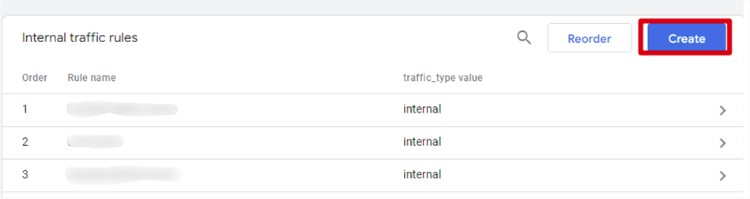 Create a new Internal Traffic Rule