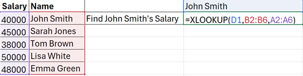 XLOOKUP Example